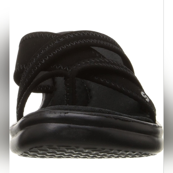 NEW Skechers Womens Rumblers Young At Heart Wedge Sandal Sz 10 Black - Picture 2 of 7